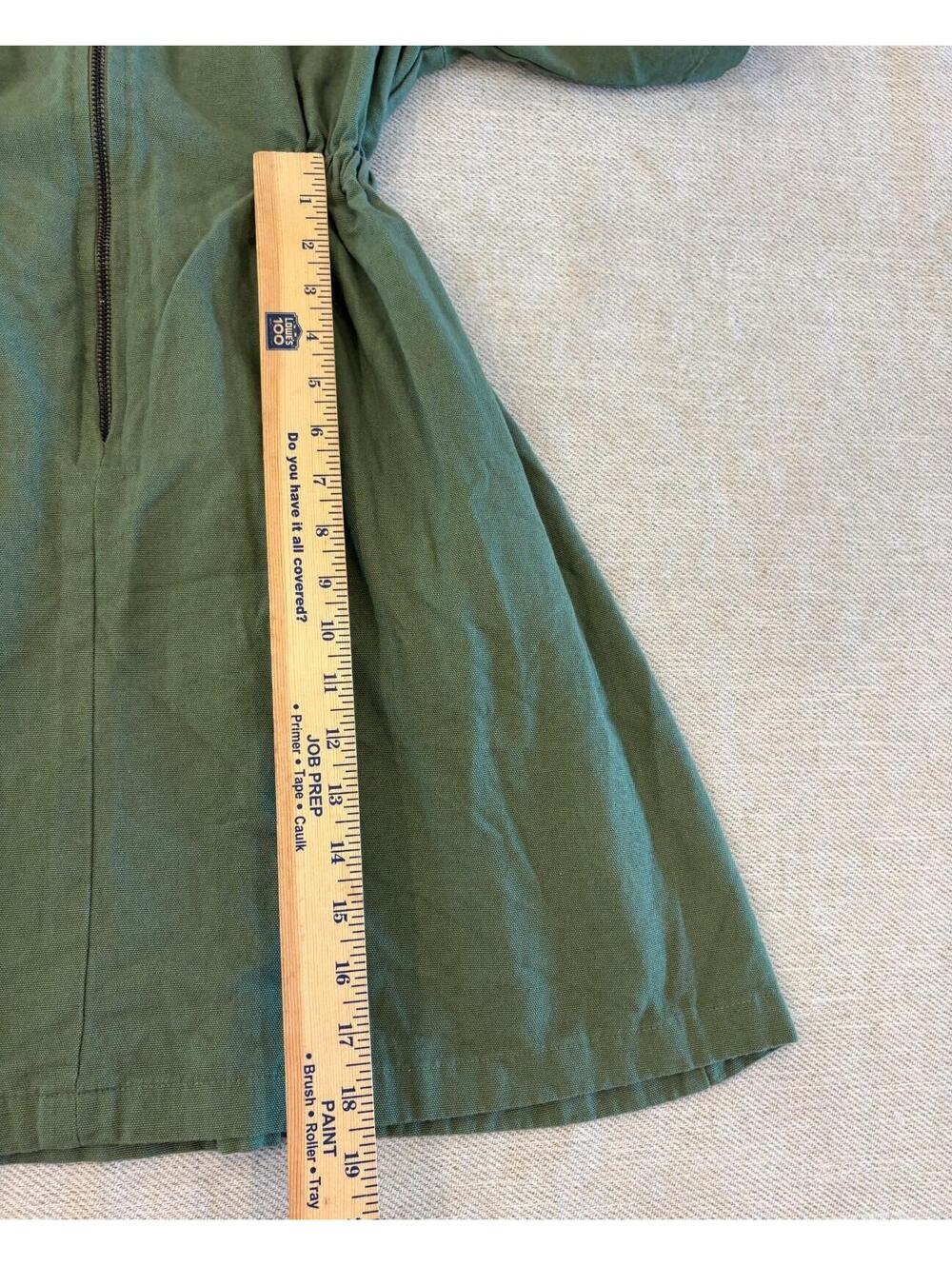 Noble Women’s Organic Cotton Canvas Utility Dress Sea  Glass Green Zip Front S - Picture 4 of 11